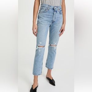 AGOLDE Riley Distressed Crop Jeans